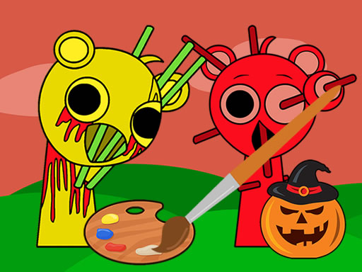 Thumbnail for Halloween Sprunki Coloring Book
